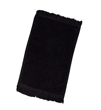 240 Pack Bulk Fingertip Towels, Black Color Velour, 11" x 18" (Fringe Ends)