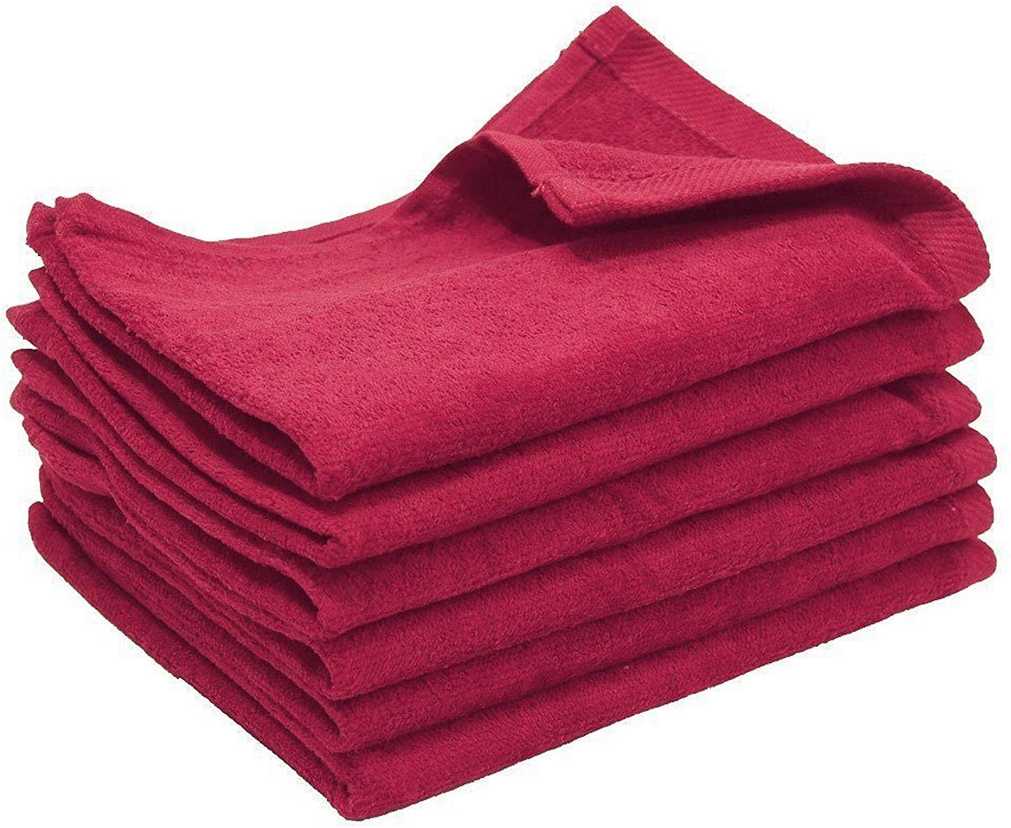 12 Pack Maroon Color Velour Fingertip Guest Towels in Bulk, 11" x 18" (Hemmed)