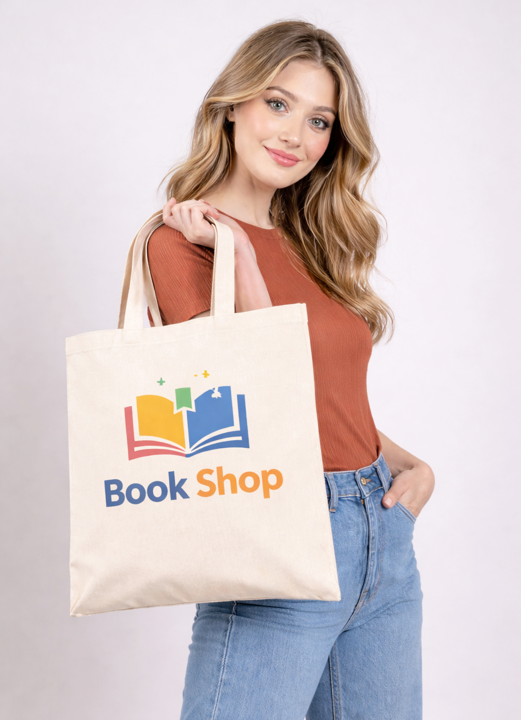 Wholesale reusable cotton shopping bags with personalized brand logo