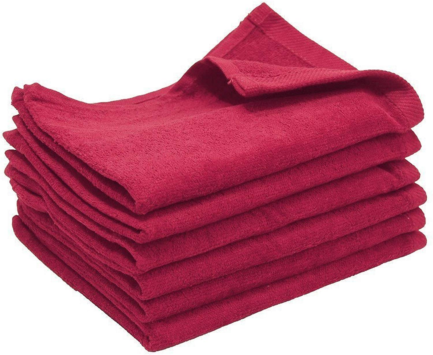 12 Pack Maroon Color Velour Fingertip Guest Towels in Bulk, 11" x 18"  (Hemmed)